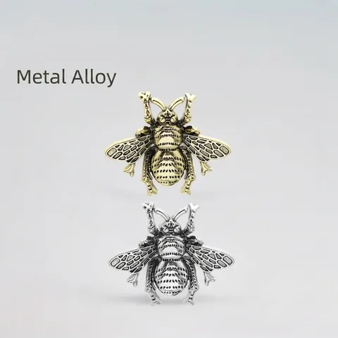 Vintage Kleine Biene Zinklegierung Brosche Anstecknadel Für Damen Mode Antik Gold Silber Metall Tier Schmuck Schließe