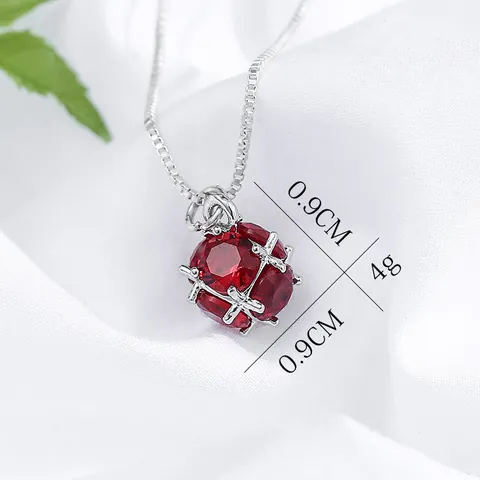 Collana Con Pendente Sferico in Lega di Rame Zirconia Per Donna Elegante Gioiello Urbano Con Pietra Sfaccettata Catena