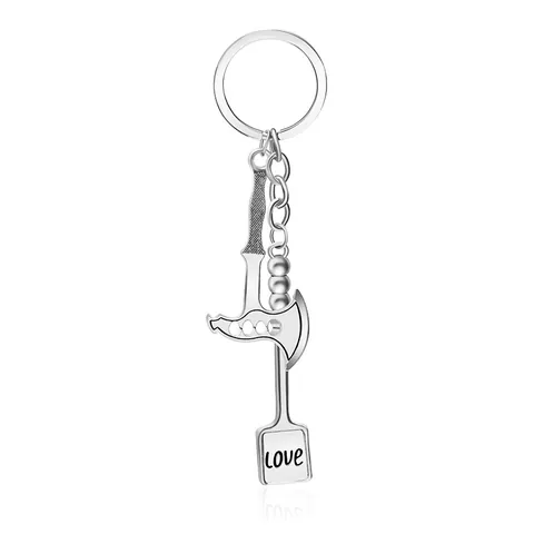 Porte-clés Créatif en Alliage Style Mini Outils Hache Pelle Marteau Clé Pince Pendentif Chapeau de Cowboy Cadeau
