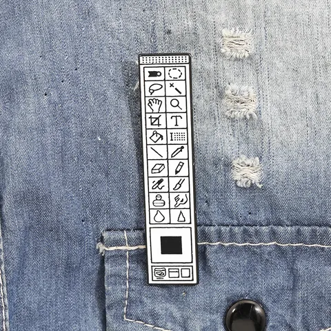 Broche de Esmalte Barra de Herramientas de Software Creativo Aleación de Zinc Iconos Editor Gráfico Insignia para Diseñadores