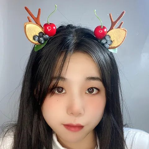 Christmas Reindeer Antler Hair Clips Headbands For Women Girls Cute Reindeer Ears Floral Berries Hair Accessories Party Gift