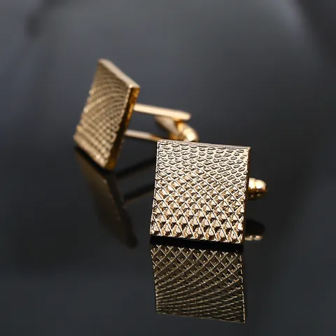 Minimalist Alloy Square Grid Pattern French Cufflinks For Men Fashion Business Formal Shirt Cuff Links Jewelry Accessory Gift
