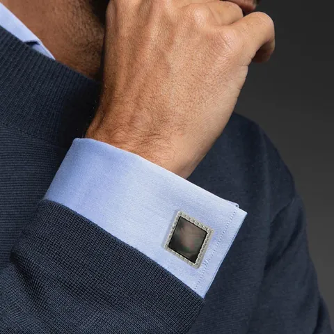 Men French Cufflinks Square Alloy Mother Of Pearl Abalone Shell Inlay Luxury Business Shirt Suits Cuff Links For Men Jewelry Gift