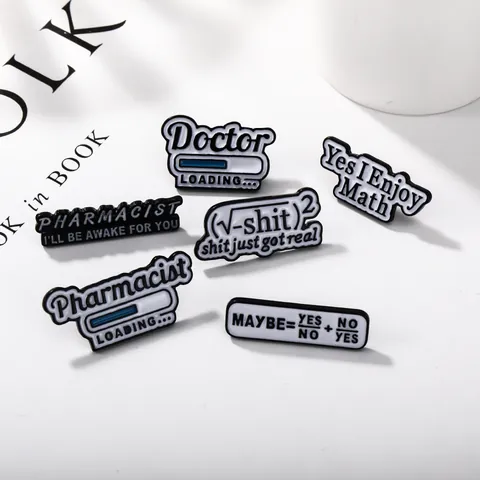 Funny Math Formula Enamel Pin Doctor Pharmacist Loading Brooch Badge Creative Quote Jewelry Gift For Students Medical Staff