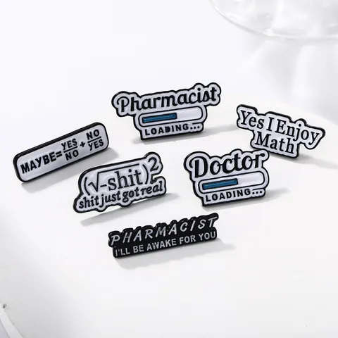 Funny Math Formula Enamel Pin Doctor Pharmacist Loading Brooch Badge Creative Quote Jewelry Gift For Students Medical Staff