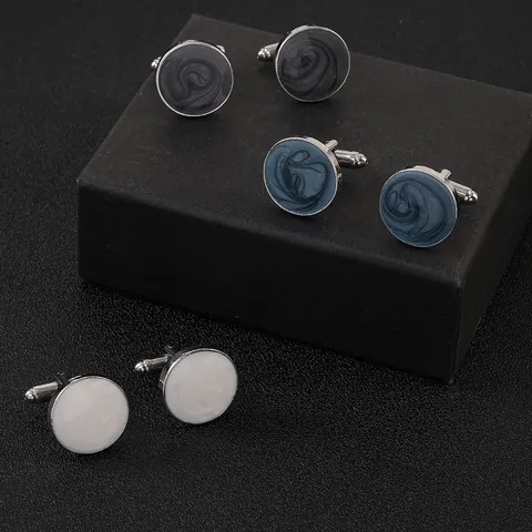Boutons de Manchette Classiques en Alliage pour Hommes Motif Marbre Pour Chemise Française Affaires Mariage Accessoires