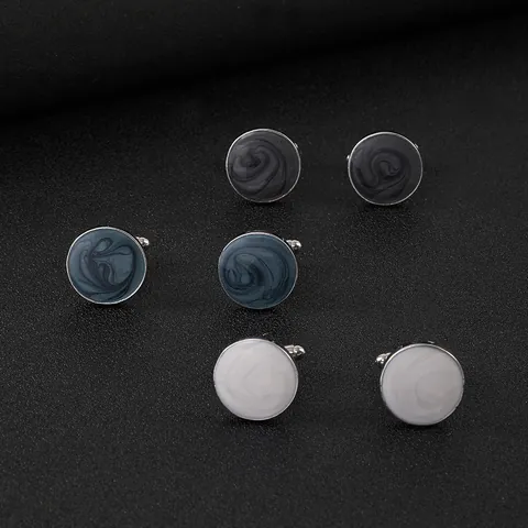Boutons de Manchette Classiques en Alliage pour Hommes Motif Marbre Pour Chemise Française Affaires Mariage Accessoires
