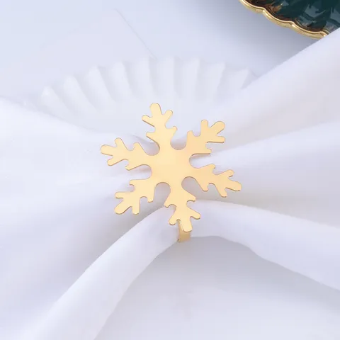 Servilleteros de Navidad Metal Copo de Nieve Reno Árbol Soporte de Servilleta Decoración de Mesa Boda Oro Plata