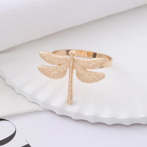 Elegant Dragonfly Napkin Ring Alloy Metal Napkin Buckle For Wedding Hotel Table Decoration Dinner Party Banquet Home Decor