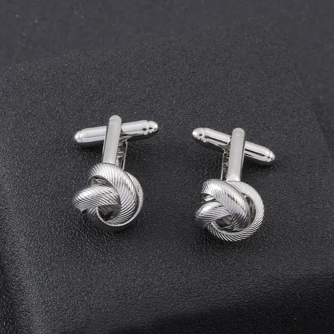 Boutons de Manchette Homme en Cuivre Nœud Français Design Torsadé Élégant Accessoires de Chemise pour Affaires Mariage Cadeau
