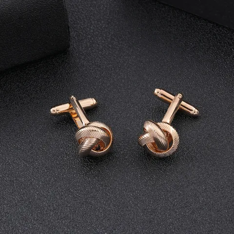 Boutons de Manchette Homme en Cuivre Nœud Français Design Torsadé Élégant Accessoires de Chemise pour Affaires Mariage Cadeau