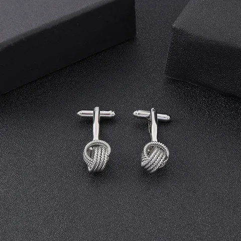 Boutons de Manchette Hommes Style Français Nœud Torsadé en Cuivre Accessoire Chemise de Business Bijoux Cadeau Banquet