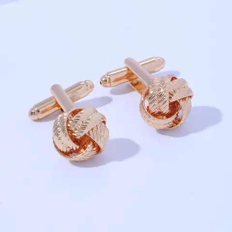 Gemelos de Cobre Clásicos con Nudo de Amor Trenzado para Hombre Negocios Boda Camisa Gemelos de Metal Joyería Galvanizada Accesorios Regalo