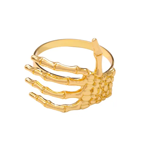 Skeleton Hand Napkin Rings Alloy Metal Halloween Table Decoration Gothic Party Napkin Buckles Gold Silver Rose Gold Black