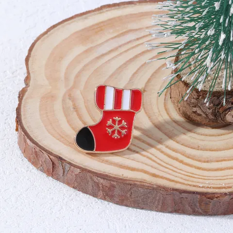 Spilla in Smalto Natalizia a Cartone Animato in Lega Babbo Natale Renna Albero di Natale Bastoncino Calza Natalizia Gioiello