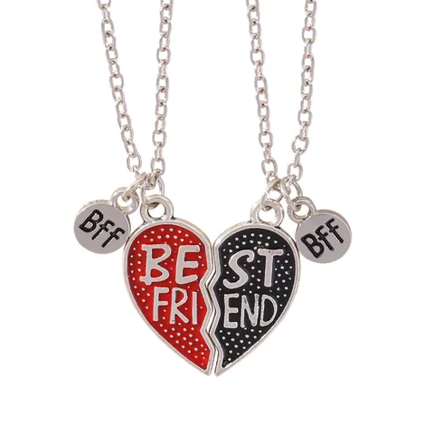 Collane con Pendente a Forma di Cuore e Animali Cartoni Animati in Lega Smaltata Gioielli BFF Regalo per Ragazze Donne