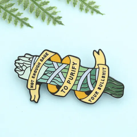 Creative Punk Enamel Pin Funny Sage Bundle Slogan Badge Alloy Dripping Oil Brooch Humor Jewelry Accessory For Clothing Jacket Backpack Gift