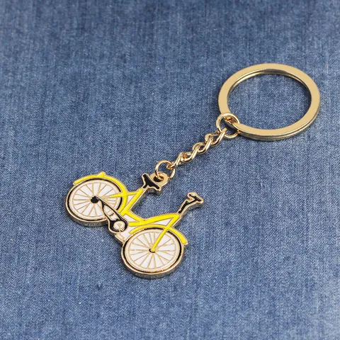 Portachiavi a Forma di Bicicletta Creativa di Moda in Lega di Zinco Smalto Pendente Bici Anello Chiave per Borse Gioielli Regalo