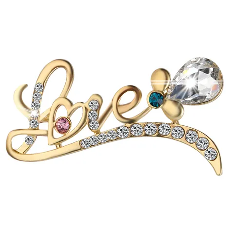 Fashion Alloy Rhinestone Brooch Pin Creative Rabbit Mask Love Butterfly Eye Ballerina Umbrella Wings Jewelry For Women Men Gift