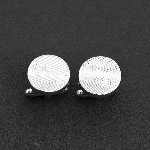 Boutons de Manchette Homme Classiques Style Français Motif Spirale Rond Alliage Électroplaqué Argent Boutons de Manchette pour Affaires Mariage Banquet Accessoires Homme Bijoux