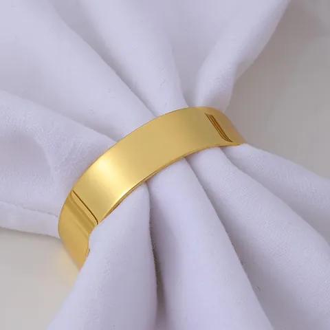 Modern Polished Iron Semi-Circle Napkin Rings D-Shaped Gold Metal Napkin Buckle Holder For Hotel Wedding Dinner Party Table Decoration