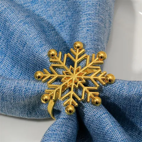 Metall Schneeflocke Serviettenring Für Weihnachten Hochzeit Bankett Tisch Deko Gold Silber Festliche Tischdekoration Serviettenhalter