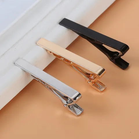 Minimalist Alloy Metal Tie Clip For Men Electroplated Business Shirt Tie Bar Gold Silver Black Color Necktie Accessories