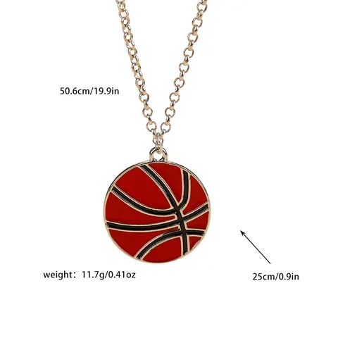 Collier Pendentif Sportif en Alliage Forme de Ballon de Football Basketball Baseball Best Friends Emaille Charm Bijoux d'Amitié Unisexe Cadeau
