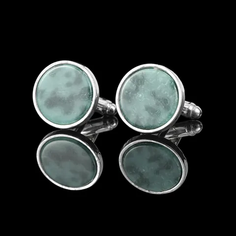 Men Business French Cufflinks For Shirt Alloy Stone Enamel Geometric Round Oval Vintage Pattern Suit Accessories