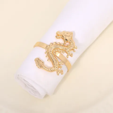 Western Style Animal Aluminum Napkin Ring Gold Silver Electroplated Metal Napkin Buckle For Dining Table Hotel Party Home Decor