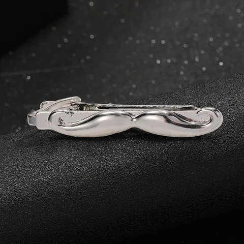 Creative Mustache Shape Metal Tie Clip For Men Polished Alloy Beard Design Fashion Business Wedding Party Necktie Clip Jewelry