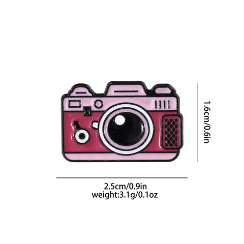 Cartoon Retro Camera Enamel Pin Alloy Drip Oil Brooch For Clothing Bag Backpack Photography Props Unisex Jewelry Gift