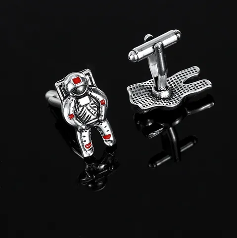 Gemelli da Polso Astronaute Creativi Uomo Moda Pilota Spaziale Smalto Lega Camicia Studs Formale Business Matrimonio Gioielli Regalo