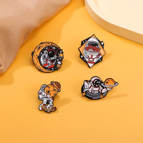 Cartoon Halloween Enamel Pins Astronaut Space Series Alloy Brooches Skeleton Pumpkin Owl Cat Bat Badge For Clothing Backpack Accessories