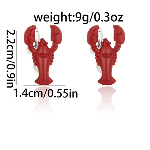 Rote Hummer Tierform Legierung Emaille Manschettenknöpfe Für Herren Französisch Hemd Business Hochzeit Party Schmuck Zubehör