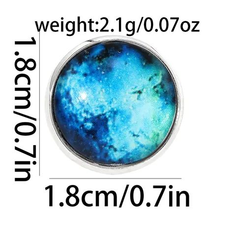Galaxie Sternenhimmel Künstlerisch Rund Zeit-Edelstein Brosche Silber Legierung Nebel Muster Abzeichen Pin Für Kleidung Taschen Damen