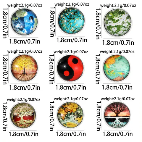 Vintage Artistic Round Glass Cabochon Brooch Pin With Tree Of Life World Map Yin Yang Patterns Alloy Metal Badge Jewelry For Men Women Daily Decor Gift