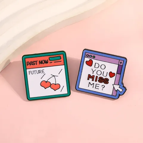 Vintage Computer Popup Window Enamel Pins Καρφίτσα από Κράμα Σχέδιο Καρδιάς Σήμα για Διακόσμηση Ρούχων Τσάντας Γυναικεία Κοσμήματα