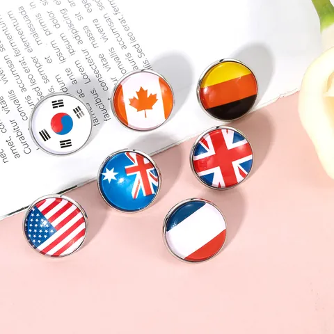 Mode Legering Rond Nationale Vlag Brosche Druppel Emaille Geometrische Badge Accessoires Voor Reizen Dagelijks Unisex Decor