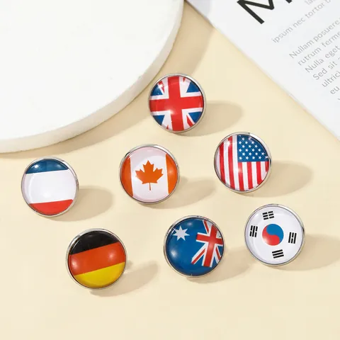 Mode Legering Rond Nationale Vlag Brosche Druppel Emaille Geometrische Badge Accessoires Voor Reizen Dagelijks Unisex Decor