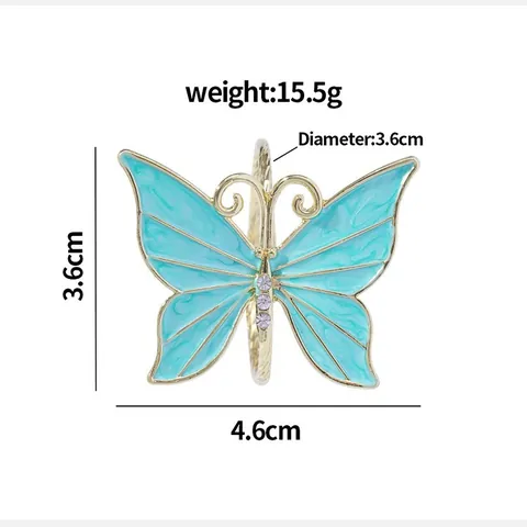 Alloy Enamel Rhinestone Napkin Rings Butterfly Bee Dragonfly Design For Western Restaurant Wedding Banquet Table Decor
