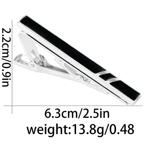 Men Business Tie Bar Alloy Silver Black Striped Necktie Clip For Formal Wedding Office Classic Mens Neckwear Accessories
