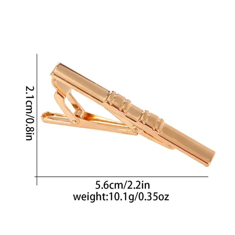 Business Men Copper Metal Tie Clip Twill Striped Design Electroplated Polished Finish Formal Necktie Accessories Jewelry