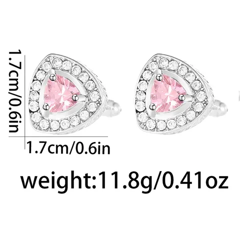 Boutons de Manchette Homme Alliage Triangle Style Français Plaqués Argent Zirconium Accessoires Chemise Costume Affaires Banquet