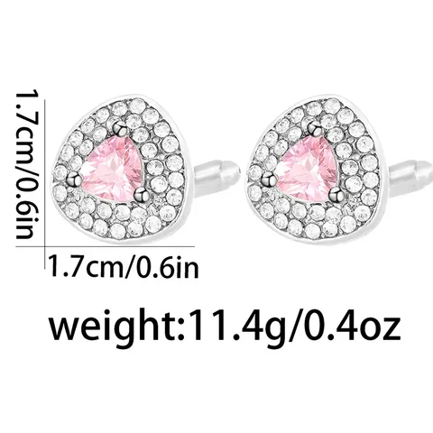 Gemelli da Uomo alla Moda in Lega di Strass a Triangolo per Abito da Business Camicia Francese Stile Occidentale Matrimonio Banchetto Accessori Gioielli