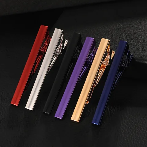Men Business Copper Tie Clip Elegant Stripe Solid Metal Tie Bar For Suit Wedding Formal Party Fashion Jewelry Accessory
