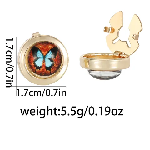 Gemelli a Farfalla Rotondi Vintage da Uomo in Lega Smaltata Copri Bottoni Accessori per Camicia Francese Gioielli di Moda Regalo