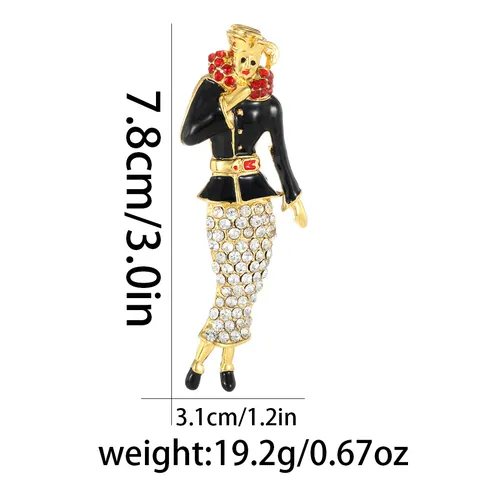 Spilla Vintage a Forma di Pagliaccio del Circo in Lega di Zinco Con Smalto e Strass per Donna Gioielli Artistici Retro