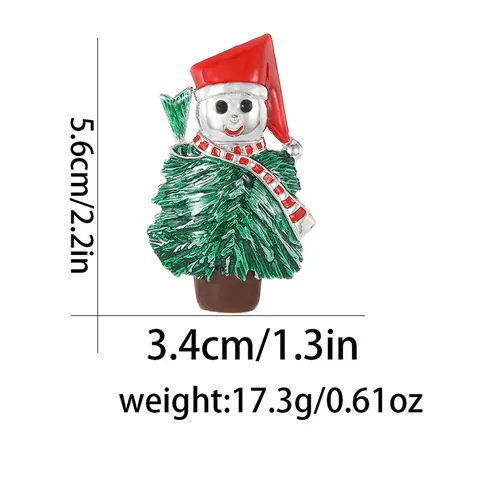 Christmas Brooch Pin Alloy Enamel Rhinestone Santa Claus Christmas Tree Snowman Bell Festive Jewelry Accessory Women