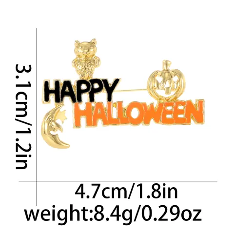 Spilla in Smalto Cartoon Halloween Fantasma Zucca Happy Halloween Menorah Hanukkah Festival Ebraico Spilla in Lega Strass per Donna